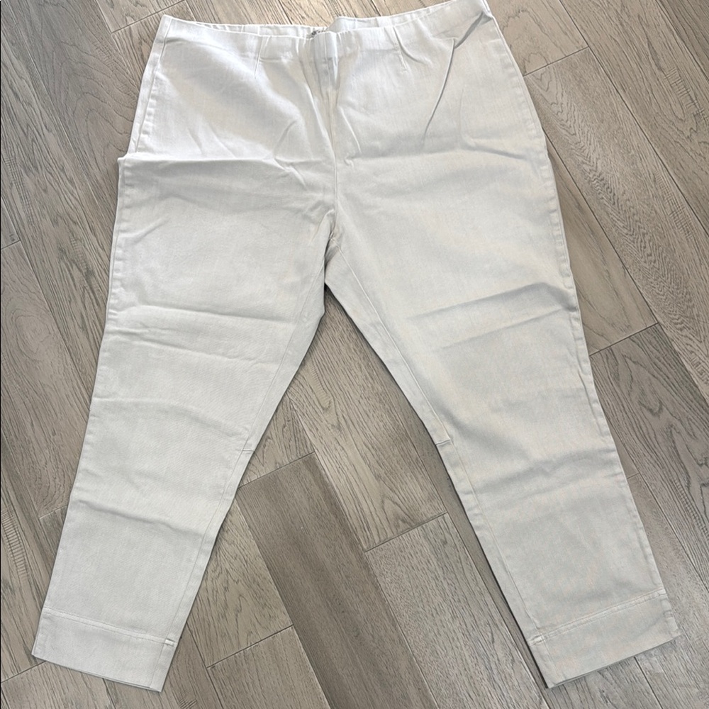 NIC+ZOE Cream Straight Leg Pants